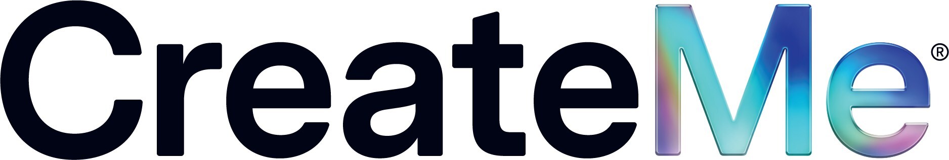 Stylized "CreateMe" logo featuring bold black text with an iridescent gradient effect on the "Me" portion.
